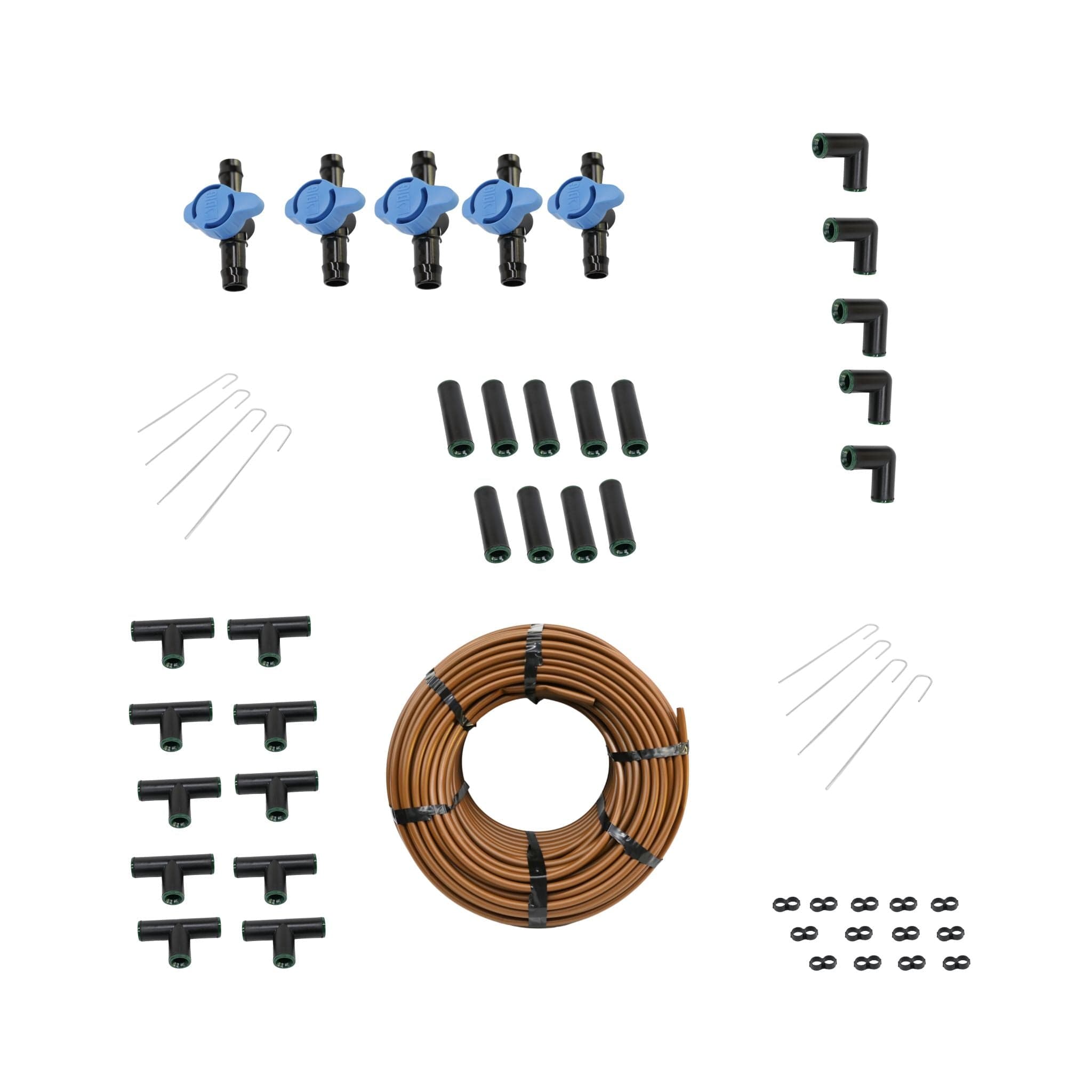 Bootstrap Farmer drip irrigation tubing, fittings, and emitters